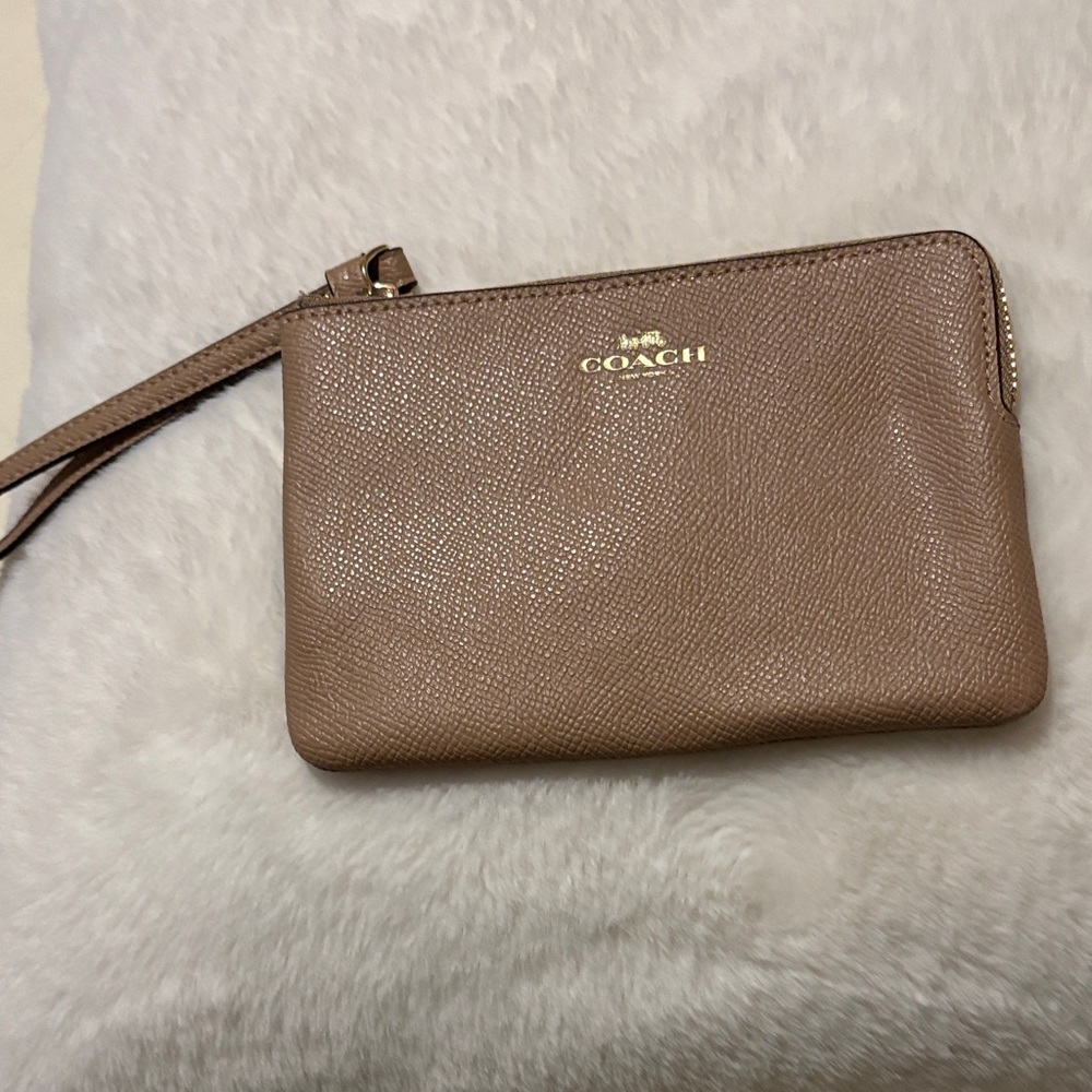 Coach Brown Leather Wristlet